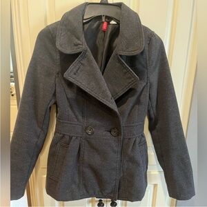 H&M Charcoal Double-Breasted Peacoat